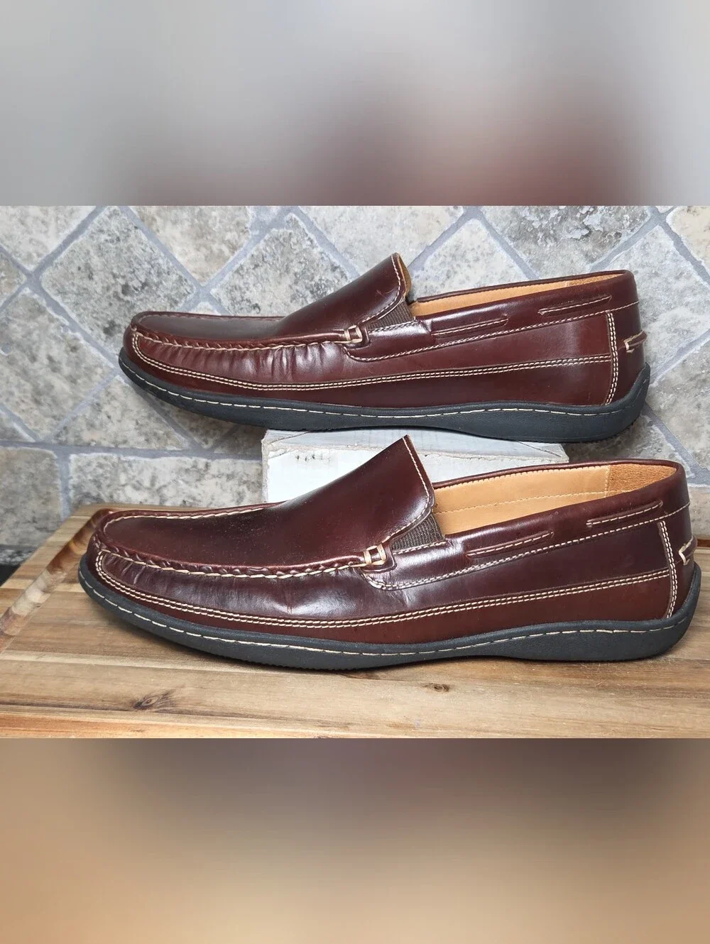 Johnston & Murphy Men's Fowler Venetian Loafer 25-8343 Mahogany 11 M